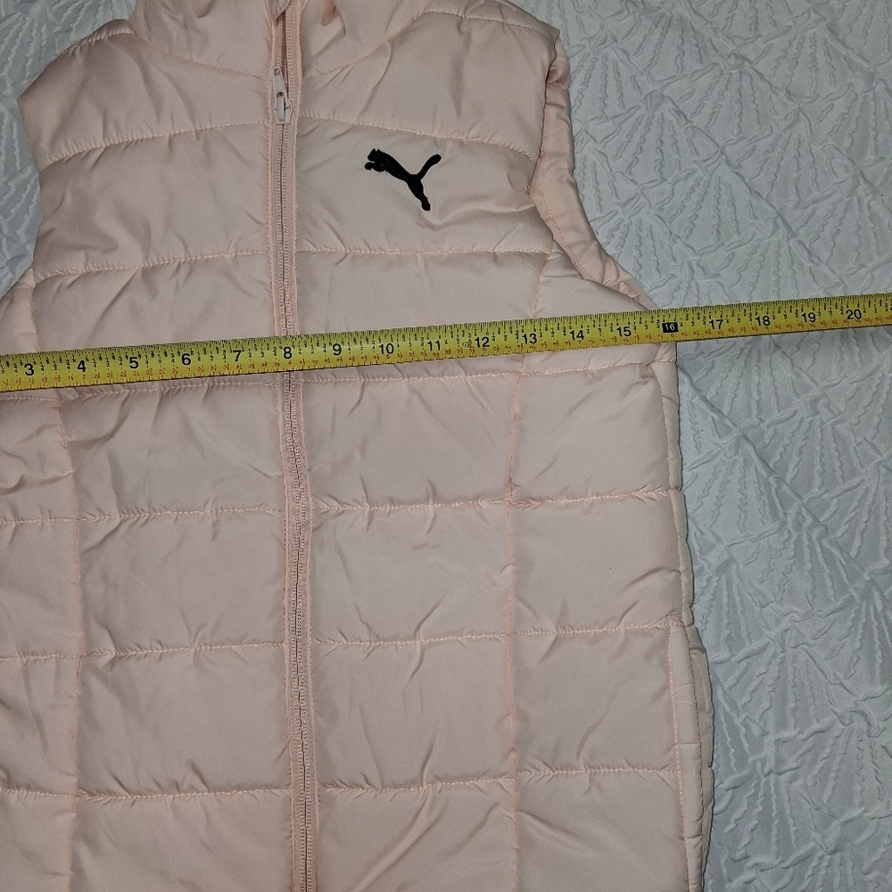 Puma Kids Light Pink Quilted Vest Size M.10/12 - Picture 10 of 16